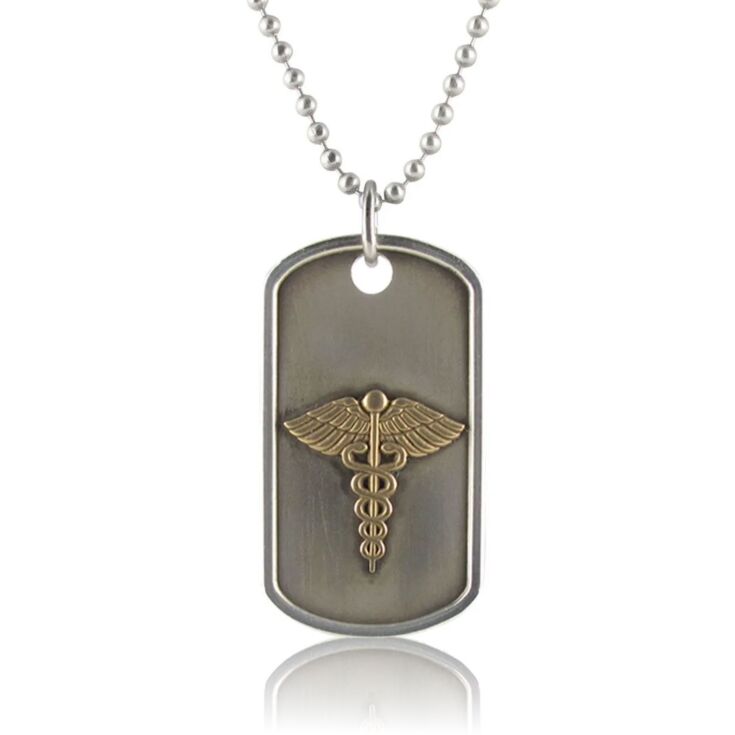 Odyssey Dog Tag with Silver Bead Chain