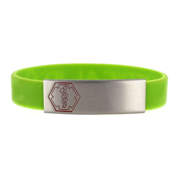 Bracelet élégant en Acier Inoxydable sur Silicone Vert