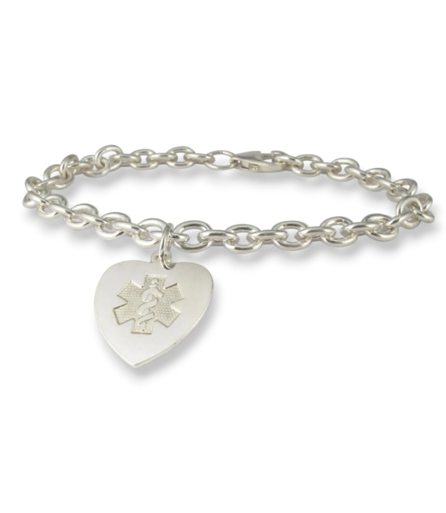 silver heart charm bracelet