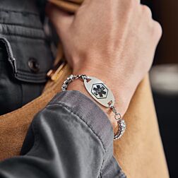 Mélange inoxydable sur bracelet de tennis