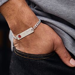 Bracelet Rouge Classique en Argent Sterling