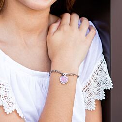 Bracelet à Breloques avec un Mini Pendentif en Acier Inoxydable