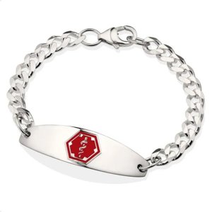 Bracelet d’identification médicale en argent sterling