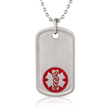 Plaque d'Identification en Acier Inoxydable Rouge