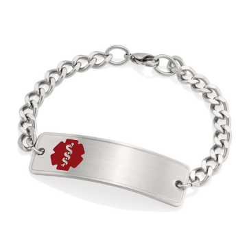 Bracelet Rouge Classique en Acier Inoxydable - Identification compagnon