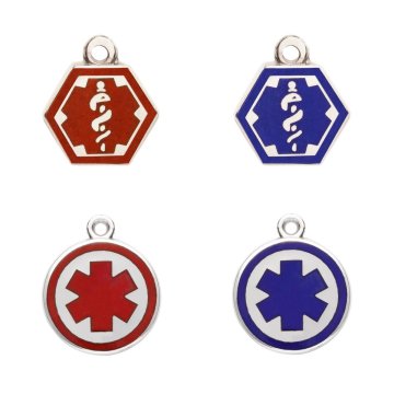 Pendentif d'Alerte en Acier Inoxydable et en Argent