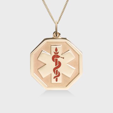 Collier Premier avec un Symbole Rouge En Or 14 Carats