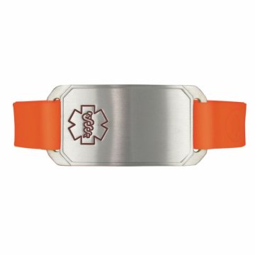 Stainless Steel Large Flex Bracelet en Silicone Orange