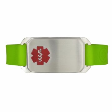 Bracelet Grand Flex en Acier Inoxydable sur Silicone Vert
