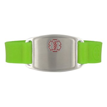 Bracelet Petit Flex en Acier Inoxydable sur Vert Silicone