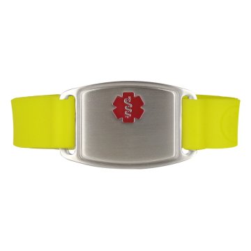 Bracelet Petit Flex en Acier Inoxydable sur Jaune Silicone