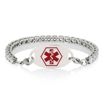 Mélange inoxydable sur bracelet de tennis