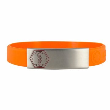 Bracelet Sleek en Acier Inoxydable sur Orange Silicone