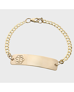 engraved gold classic medical id bracelet