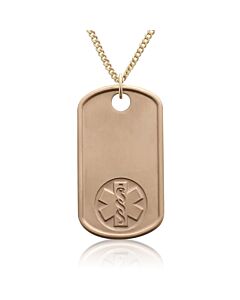 10K Gold-Filled Dog Tag Embossed Necklace