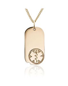 10K Gold-Filled Oval Tag Embossed Necklace
