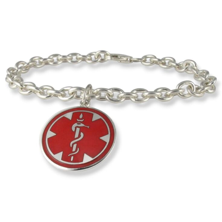 sterling silver medallion medical bracelet