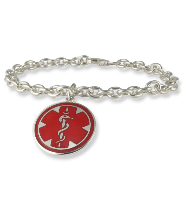 sterling silver medallion medical bracelet