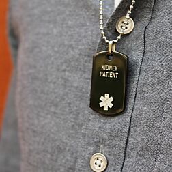 Stainless Steel Onyx Dog Tag