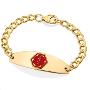 Gold medical ID bracelet
